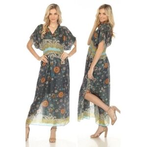 Johnny Was NWT Baize Silk Floral Maxi Slip Dress